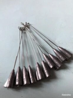 10 Plomb Lancer Gouvernail Avec Avançon 6 Gr Démontable Pêche Cuillère Carnassier