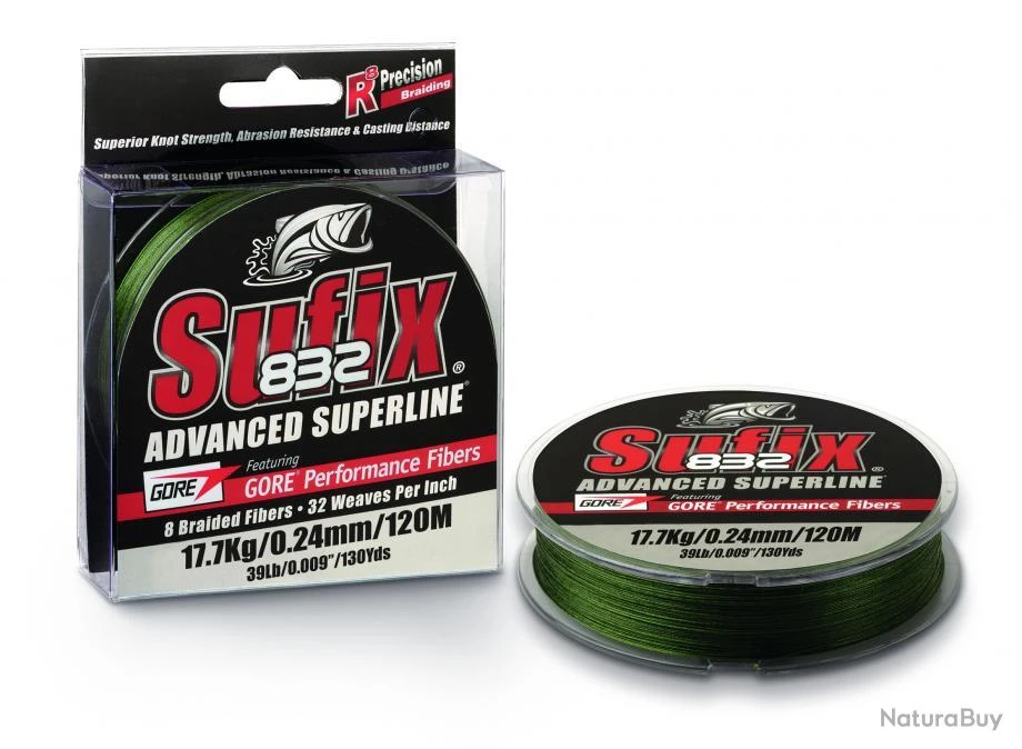 Tresse Sufix 832 Braid L.vis Green 250m Ø 33/100 1 Tresse Sufix 832 Braid L.vis Green 250m Ø 33/100