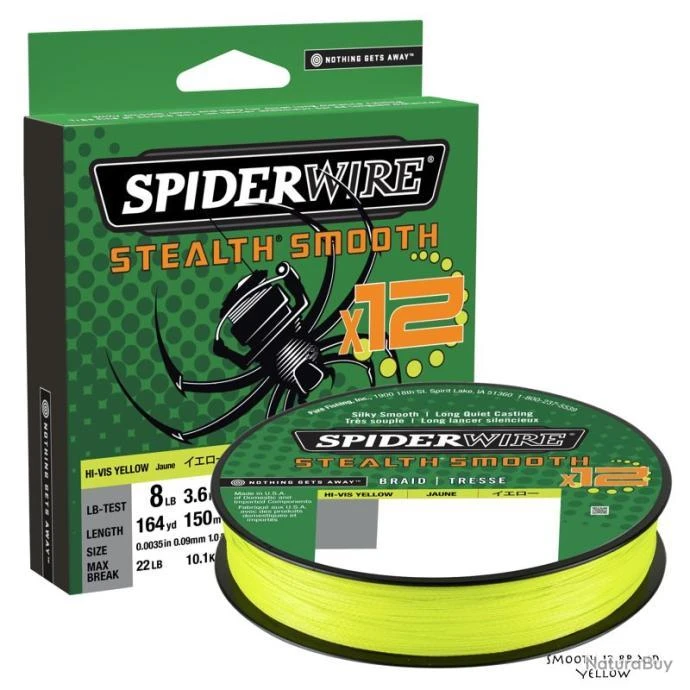 Tresse Spiderwire Stealth Smooth 12 Braid 150m Yellow 11/100 1 Tresse Spiderwire Stealth Smooth 12 Braid 150m Yellow 11/100