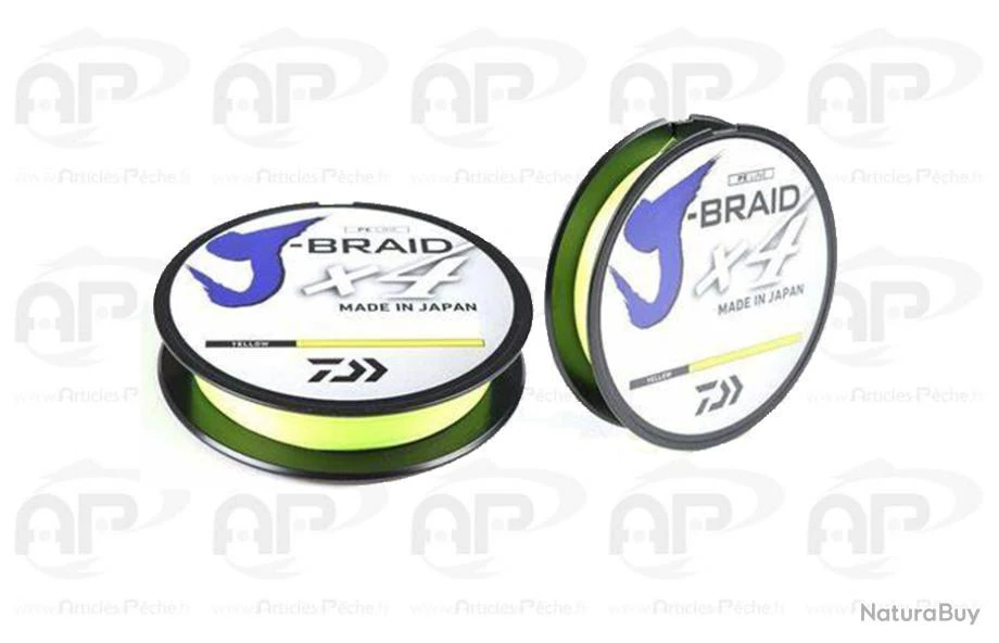 Tresse Daiwa J Braid X4 Jaune 0,21mm 135m 12,4kg 1 Tresse Daiwa J Braid X4 Jaune 0,21mm 135m 12,4kg