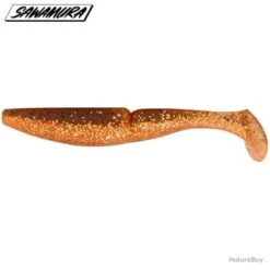 Leurre One Up Shad 4 Sawamura 8,4cm Tinsel Orange