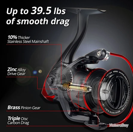 Moulinet De Pêche 2000 Carnassiers, Mer, Surfcasting M8 Traînée De 18 Kg 4 Moulinet De Pêche 2000 Carnassiers, Mer, Surfcasting M8 Traînée De 18 Kg – Image 4